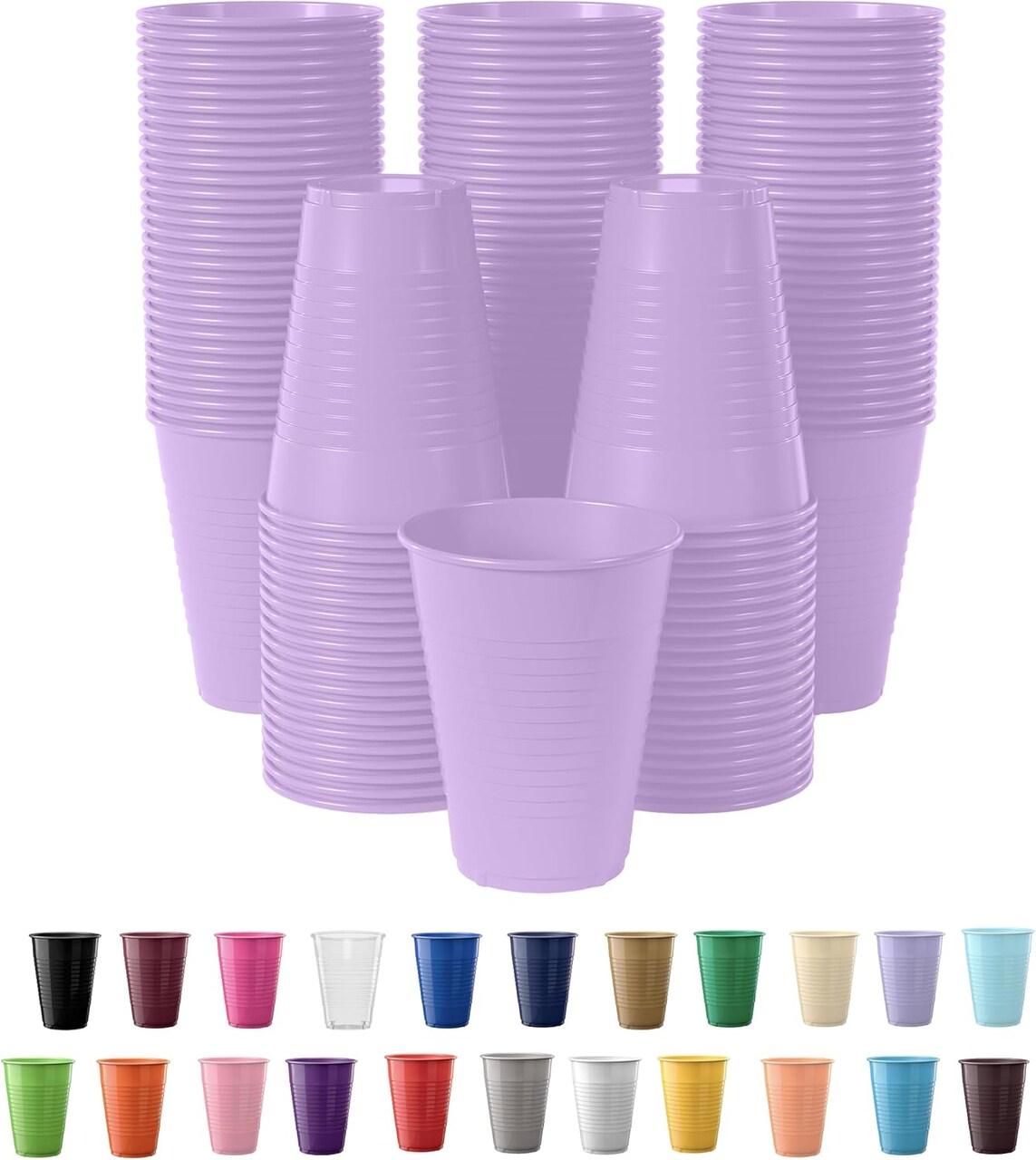 Exquisite Party Solids 12 Oz Plastic Cups – 100 Pack Disposable Cups for Parties & Events | Durable Plastic Party Cups | Bulk Drink Cups for Soda, plastic cup | Recyclable Disposable Cups for Everyday Use & Celebrations